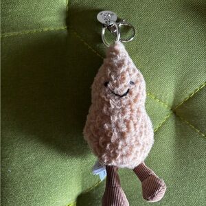 Jellycat Tan Fuzzy Plush Keychain with Tag